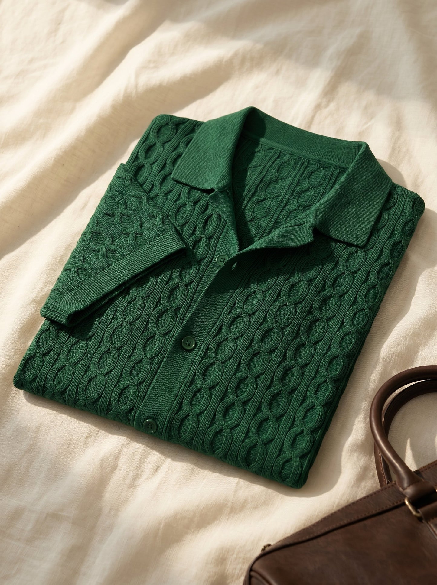 Bruno Cable Knit Polo Shirt